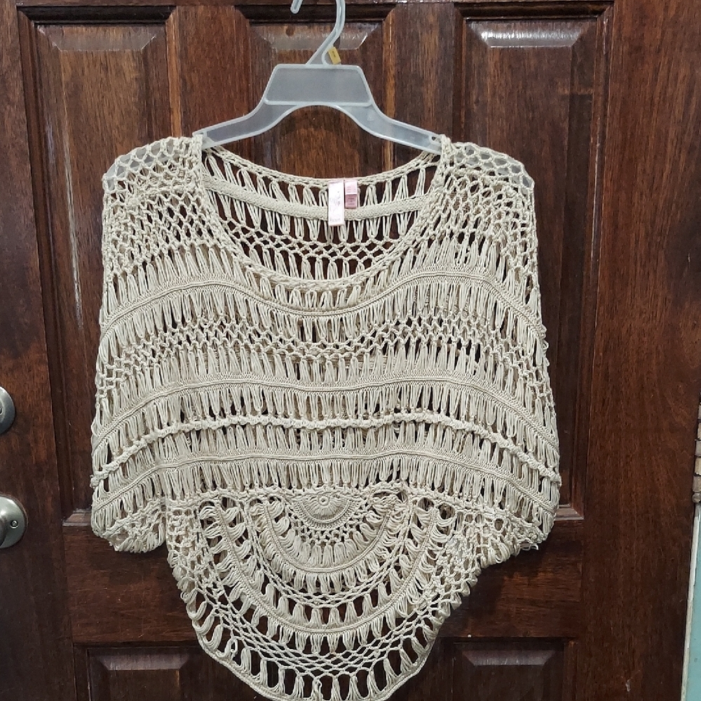 Beige Crochet Knit Top
